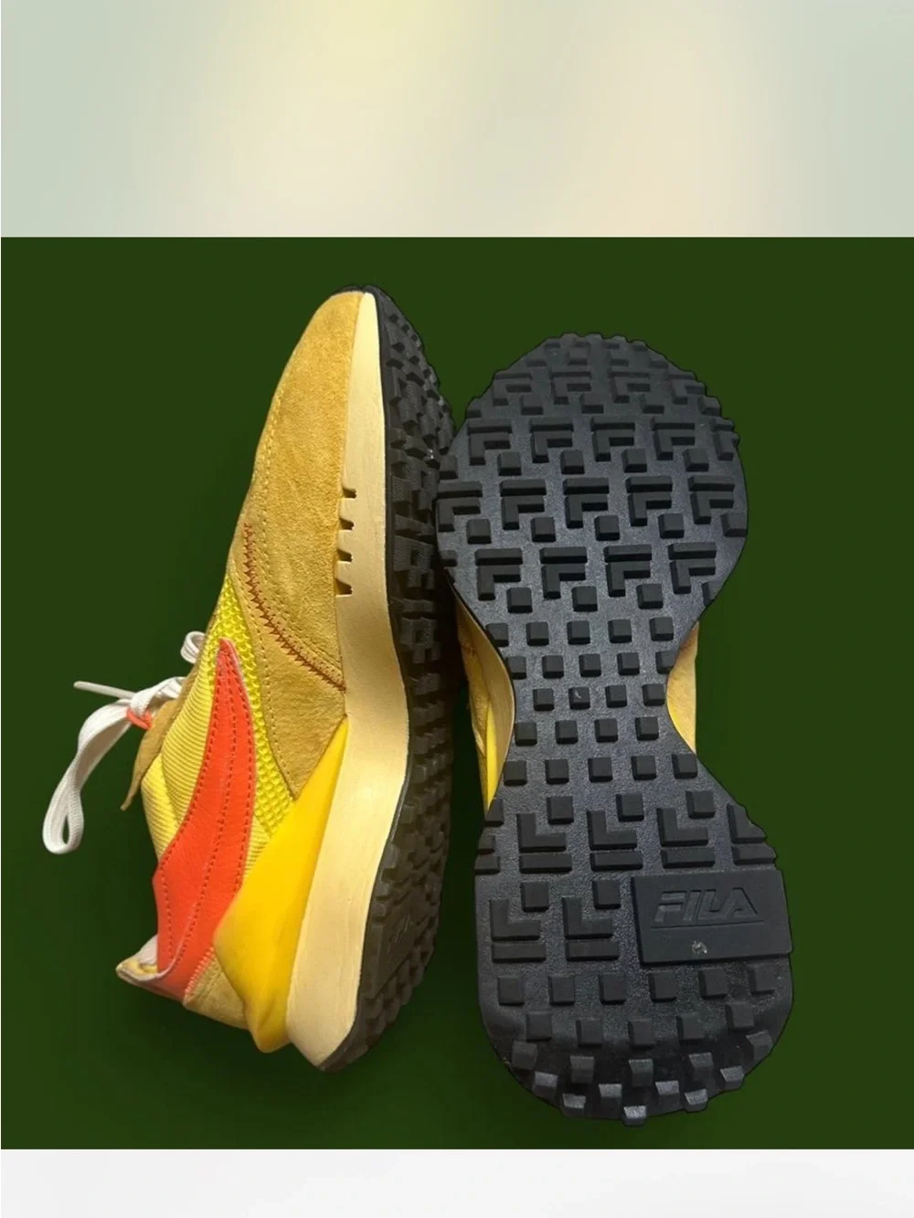 Fila Yellow and Orange Retro Runner Sneakers - Picture 3 of 5